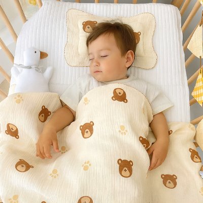 Couverture bebe tete ourson