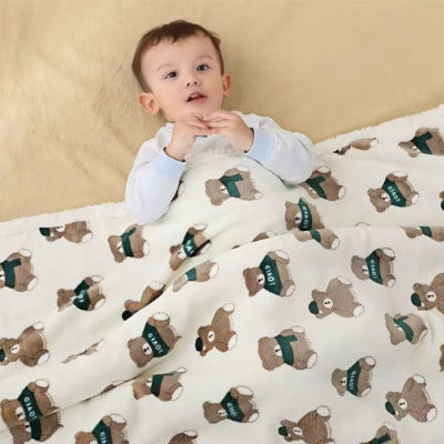 Couverture bebe ourson brun