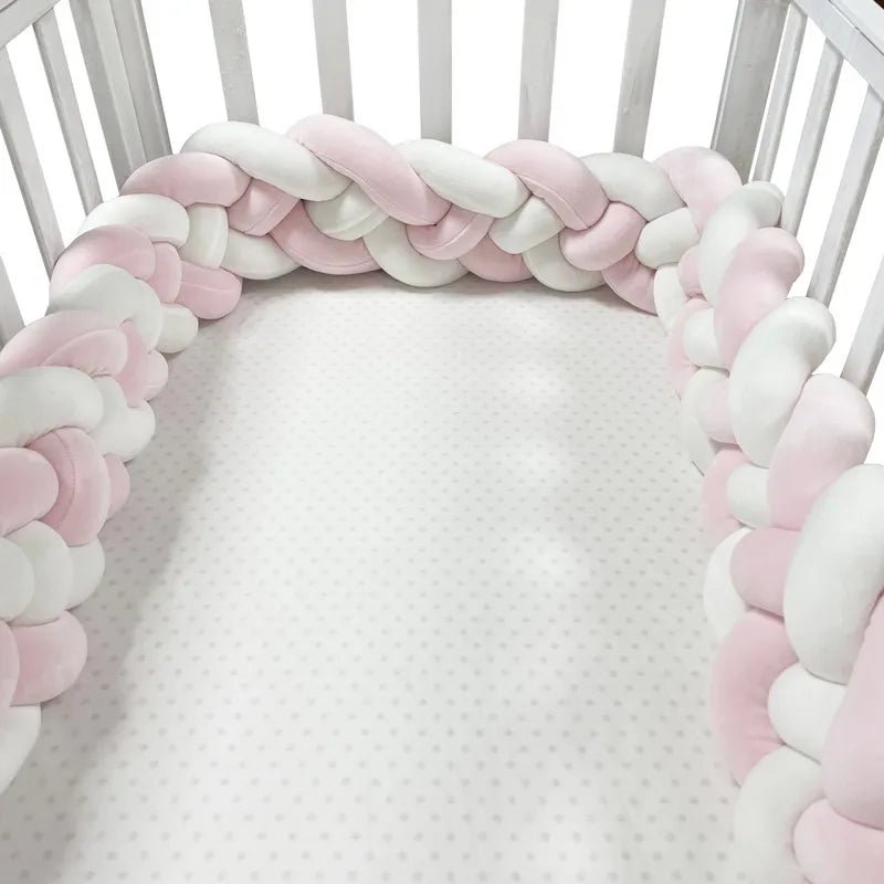 Tour de Lit Bebe - CozyKnot™ - Rose Blanc - Mon Espace Bébé