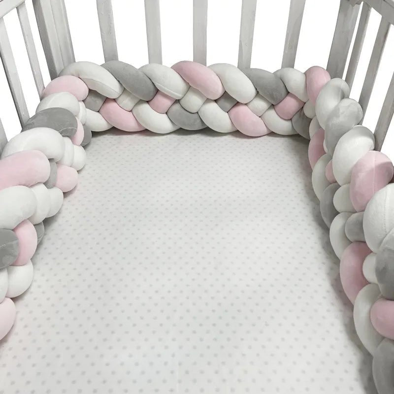 Tour de Lit Bebe - CozyKnot™ - Rose Gris - Mon Espace Bébé