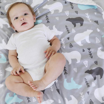 Couverture bebe ours polaire enfant coucher