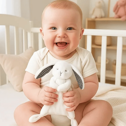 Doudou bebe | petit lapin blanc - Mon Espace Bébé